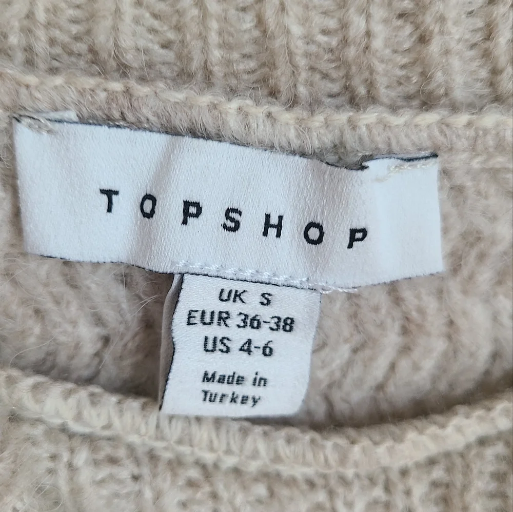 Viral Topshop Oversize Mock Neck Cream Sweater - Picture 3 of 3